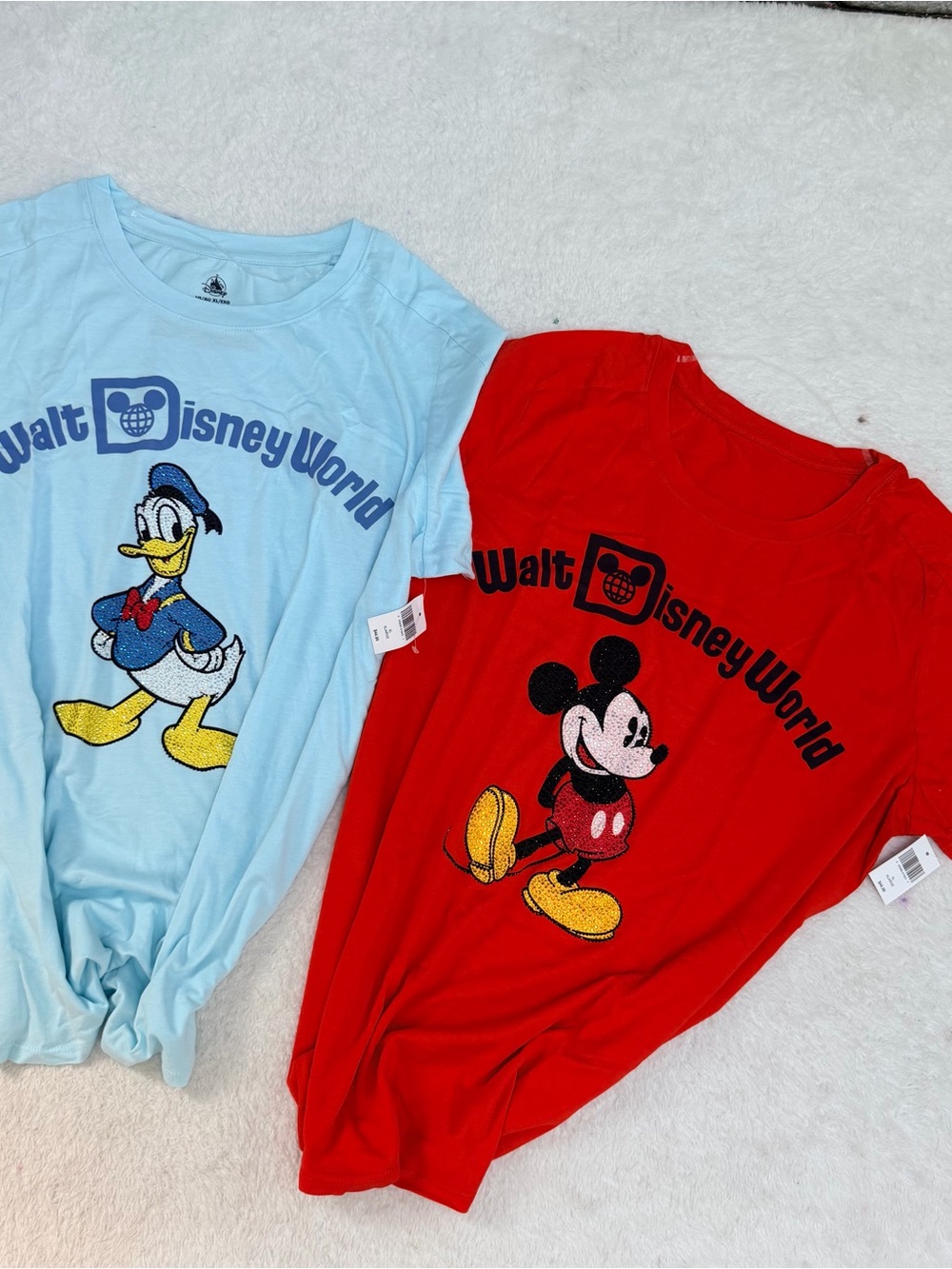 Walt Disney world Mickey & Donald short sleeve Tee XL bundle  - Red & Light Blue